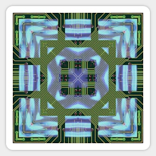 Circuitboard fire Kaleidoscope Pattern (Seamless) 20 Sticker